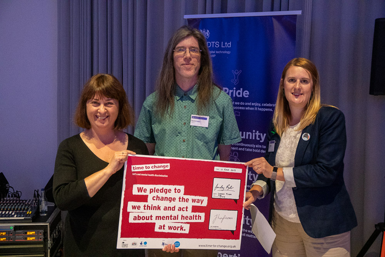 Loveday, Martin & Louis with the Time to Talk Pledge