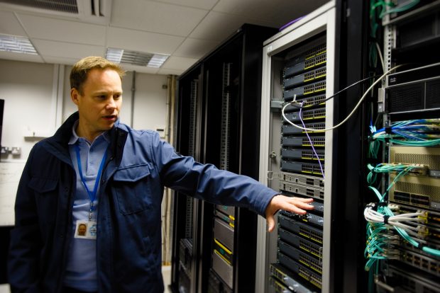 Andy Jones, Lead Tech Engineer in Blackpool Server Room