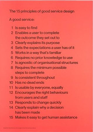15 principles of good service design